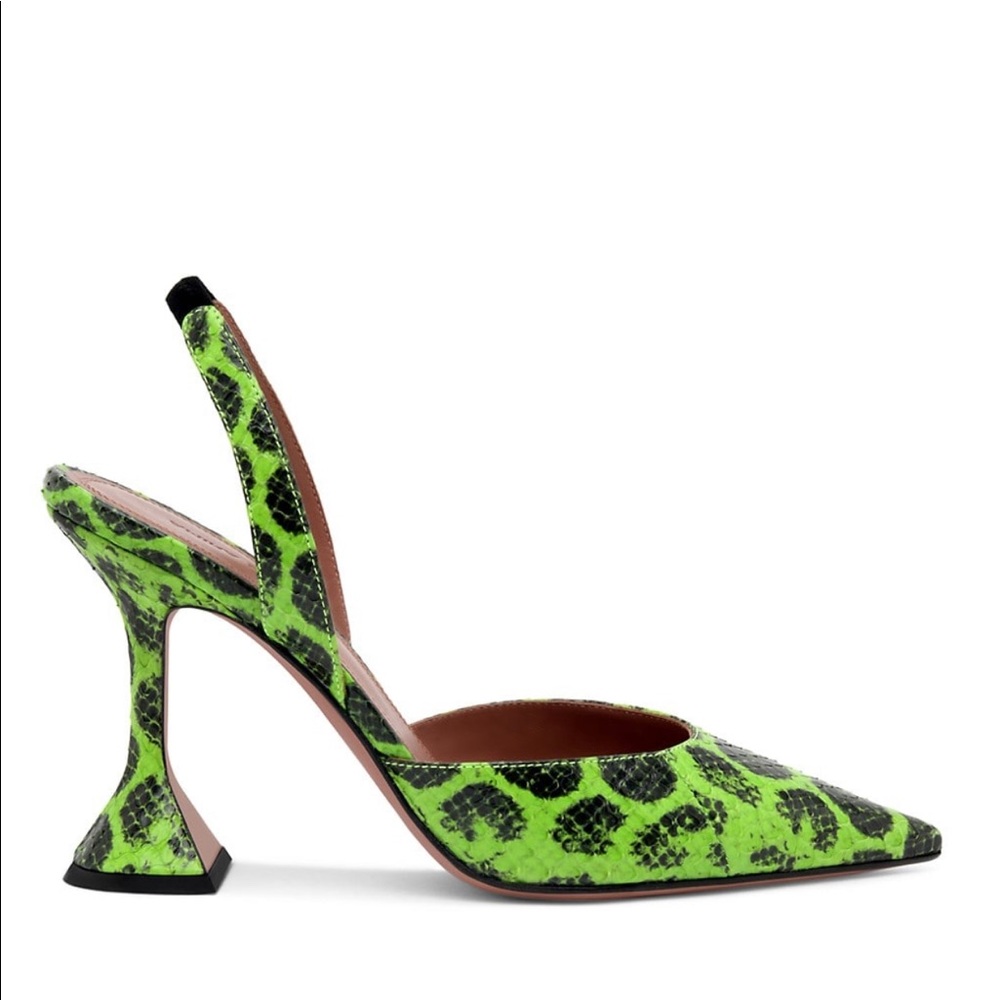 Amina Muaddi Hollie Snakeskin slingbacks 36